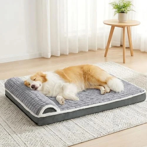 Large Orthopedic Dog Bed — Grey